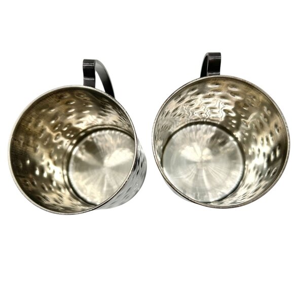 Set Of 2 Vintage Hammered Copper 8 Oz Mugs With Handles Rustic - Picture 5 of 7